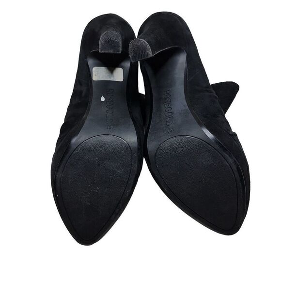 Rosegold Ankle Platform Black Suede Bootie Size 8 / 39 - Picture 4 of 15
